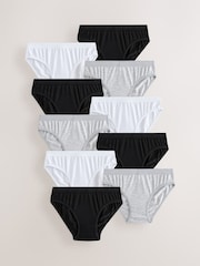 Black/White Bikini Briefs 10 Pack (5-16yrs) - Image 1 of 14