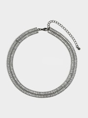 Mood Silver Tone Baguette Choker Necklace - Image 1 of 2