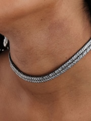 Mood Silver Tone Baguette Choker Necklace - Image 2 of 2