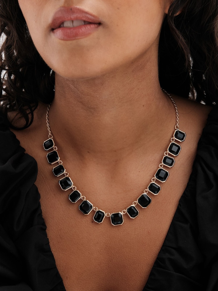 Mood Gold Tone Facet Statement Necklace - Image 2 of 3