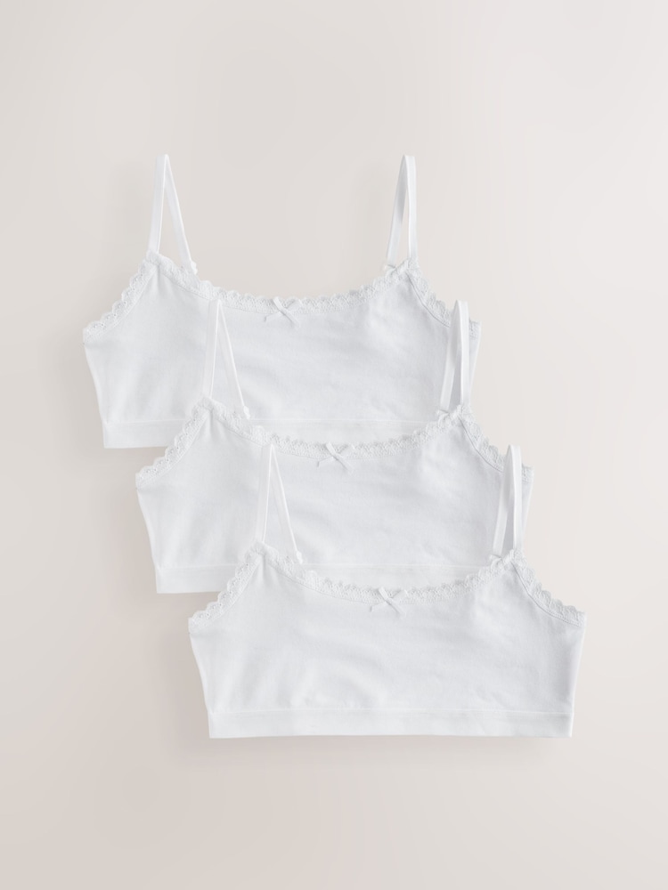 White Strappy Crop Tops 3 Pack (5-16yrs) - Image 1 of 7