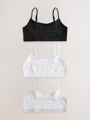 Black/White Strappy Crop Tops 3 Pack (5-16yrs) - Image 1 of 7