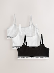 Grey/Black/White Strappy Crop Tops 3 Pack (5-16yrs) - Image 1 of 7