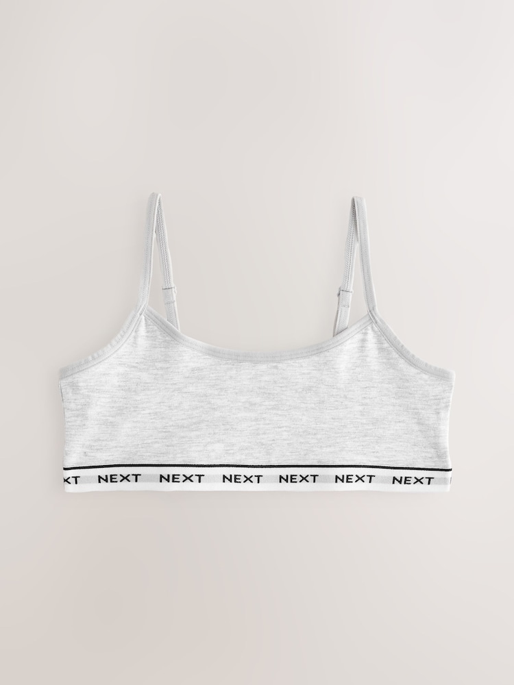 Grey/Black/White Strappy Crop Tops 3 Pack (5-16yrs) - Image 2 of 7