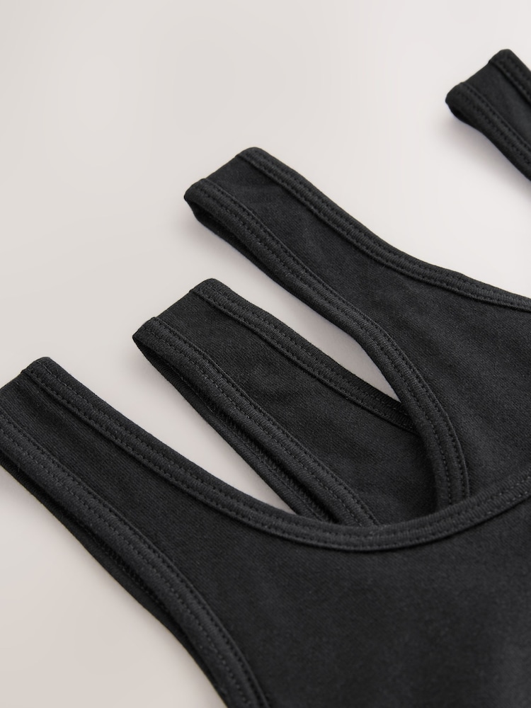 Black Scoop Crop Tops 3 Pack (5-16yrs) - Image 6 of 7
