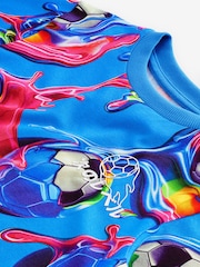 Blue Football Regular Fit Short Sleeve All-Over Print 100% Cotton T-Shirt (3-16yrs) - Image 3 of 4