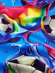 Blue Football Regular Fit Short Sleeve All-Over Print 100% Cotton T-Shirt (3-16yrs) - Image 4 of 4