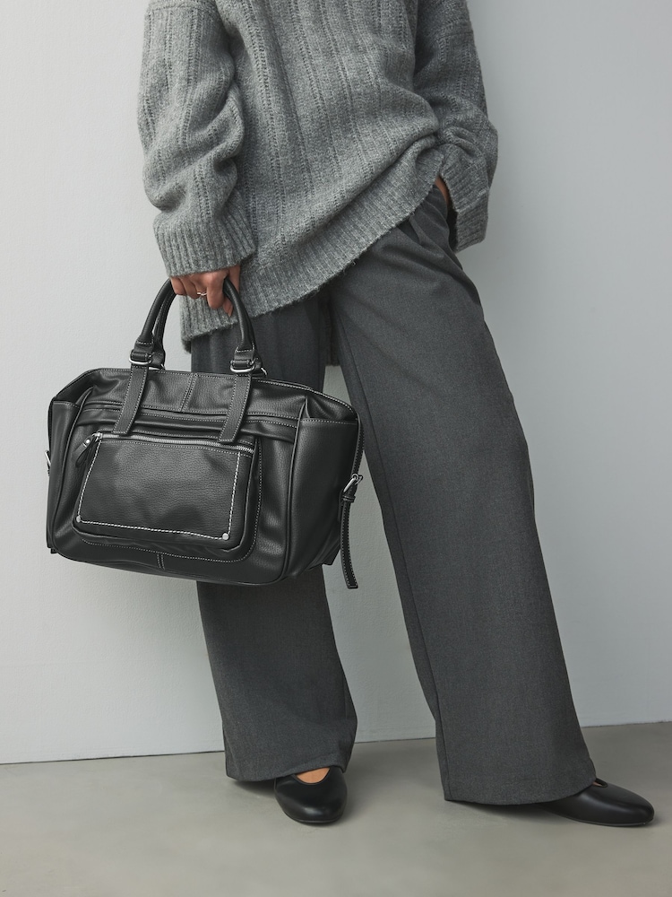 Black Casual Zip Grab Bag - Image 1 of 15