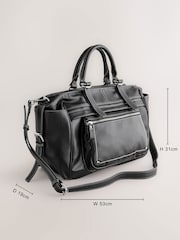 Black Casual Zip Grab Bag - Image 4 of 15