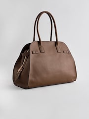 Taupe Brown Large Tote Bag - Image 11 of 14
