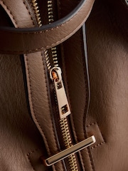 Taupe Brown Large Tote Bag - Image 13 of 14