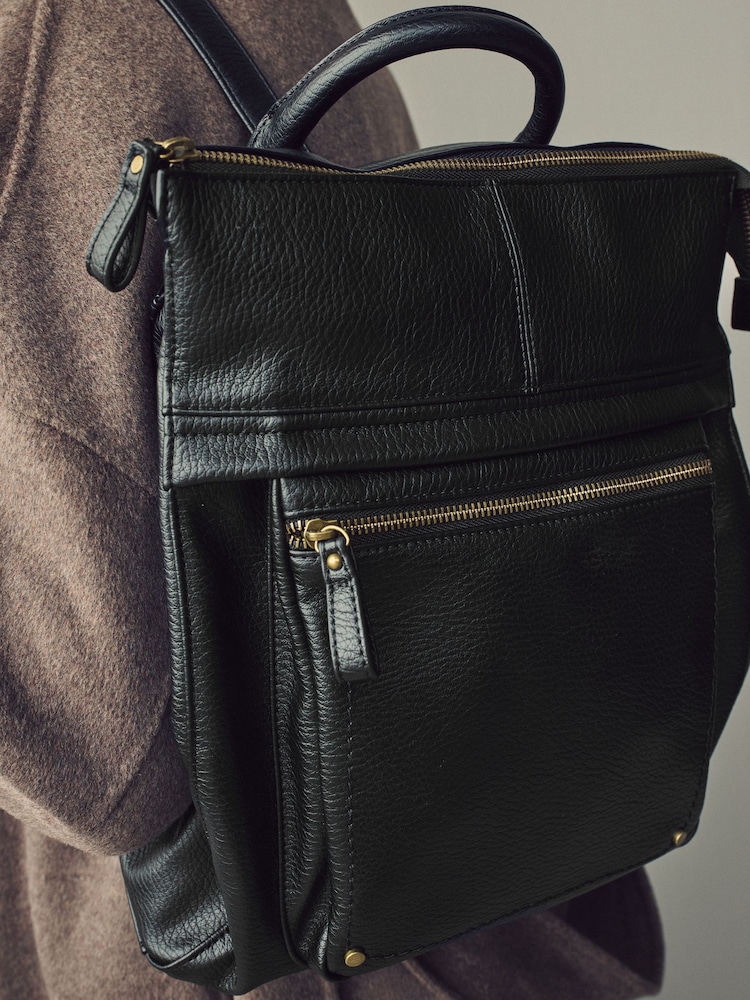 Black Messenger Style Backpack - Image 3 of 10