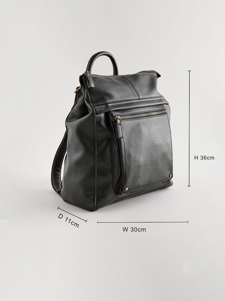 Black Messenger Style Backpack - Image 4 of 10