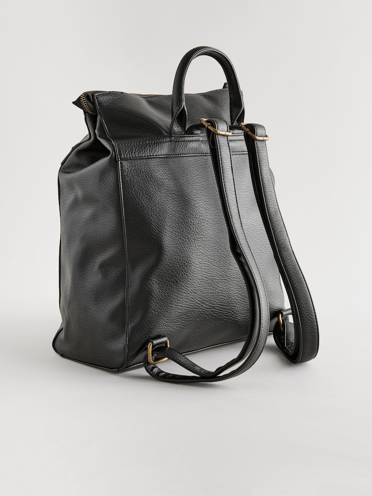 Black Messenger Style Backpack - Image 6 of 10