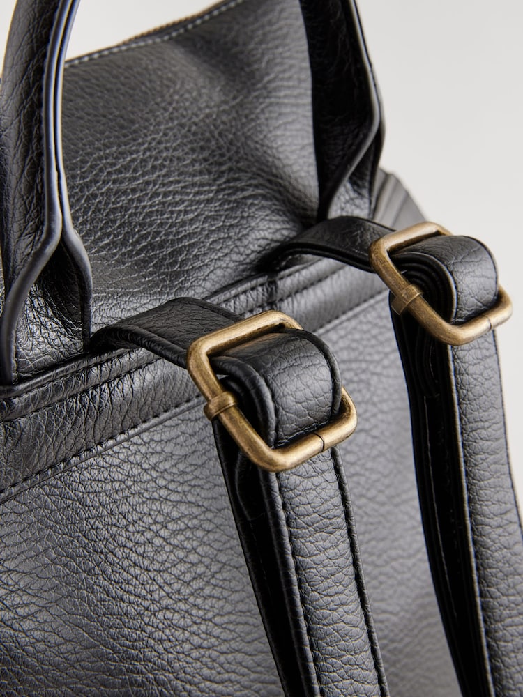 Black Messenger Style Backpack - Image 7 of 10