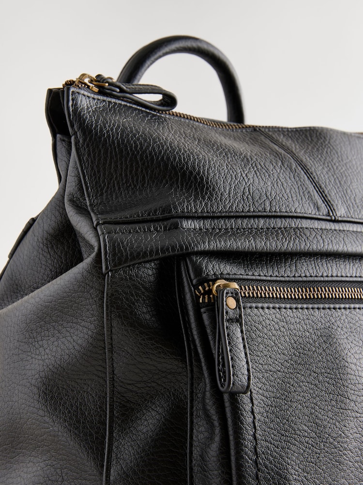 Black Messenger Style Backpack - Image 8 of 10