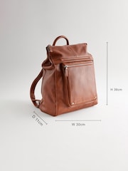 Tan Brown Messenger Style Backpack - Image 4 of 10