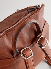 Tan Brown Messenger Style Backpack - Image 7 of 10