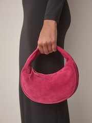 Pink Suede Mini Hand Held Bag - Image 1 of 11