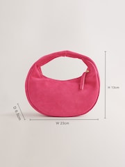 Pink Suede Mini Hand Held Bag - Image 4 of 11