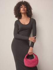 Pink Suede Mini Hand Held Bag - Image 5 of 11