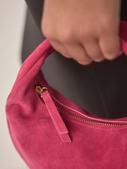 Pink Suede Mini Hand Held Bag - Image 6 of 11