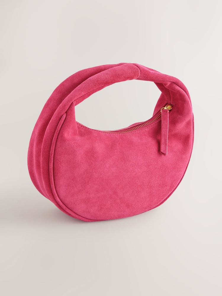 Pink Suede Mini Hand Held Bag - Image 6 of 11