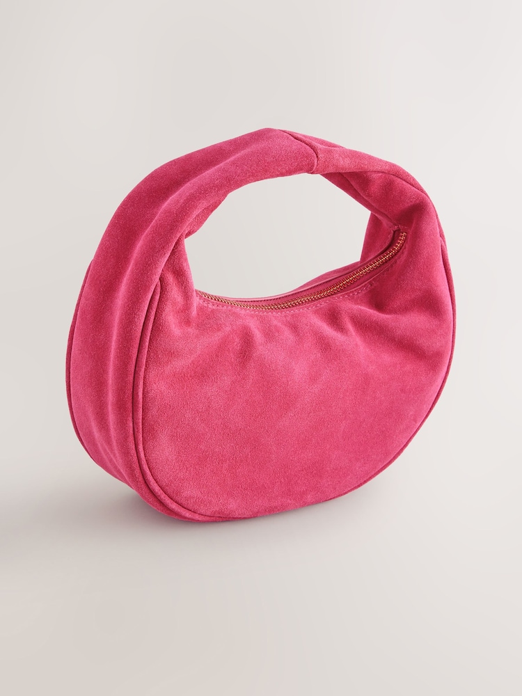 Pink Suede Mini Hand Held Bag - Image 8 of 11
