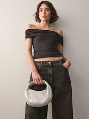 Gold Suede Mini Hand Held Bag - Image 2 of 9