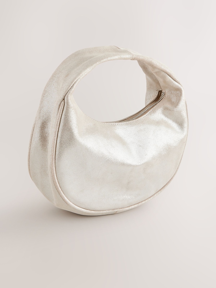 Gold Suede Mini Hand Held Bag - Image 6 of 9