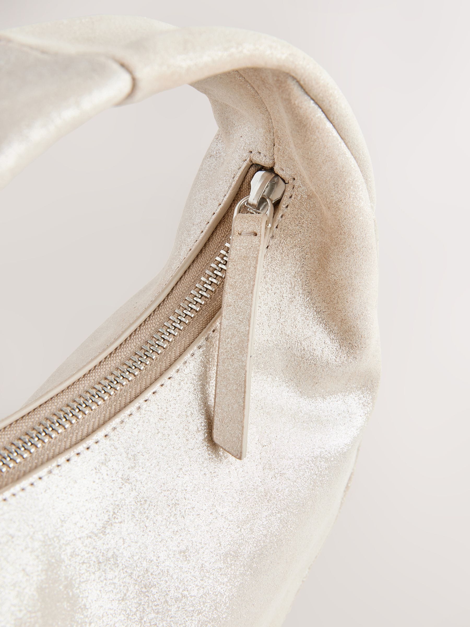 Gold Suede Mini Hand Held Bag