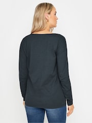 Tricou Long Tall Sally cu mânecă lungă și decolteu în V din 100% bumbac - Image 3 of 5