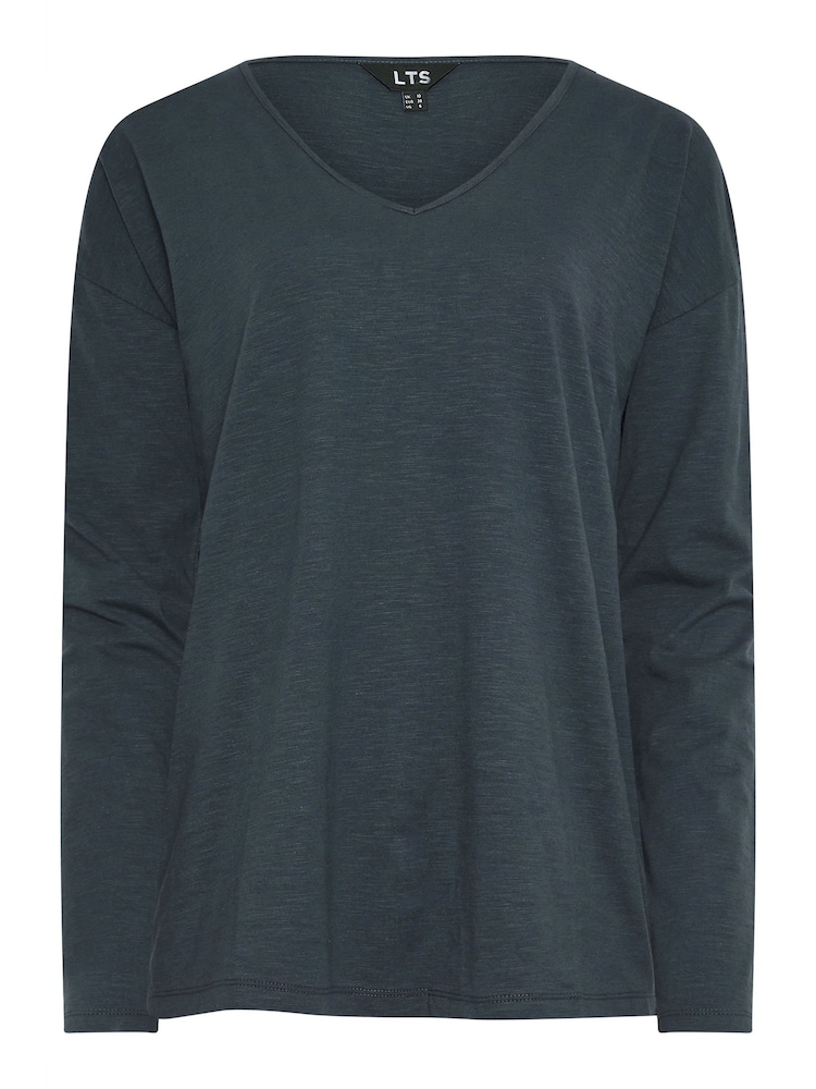 Tricou Long Tall Sally cu mânecă lungă și decolteu în V din 100% bumbac - Image 5 of 5