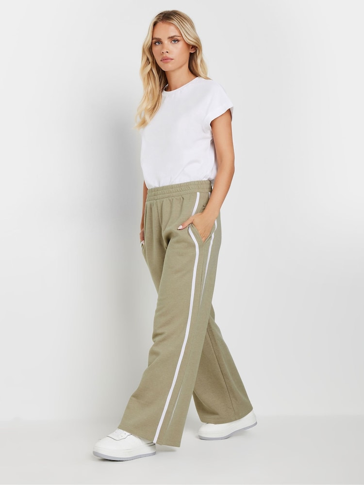 PixieGirl Petite Grey Stripe Straight Leg Joggers - Image 1 of 5