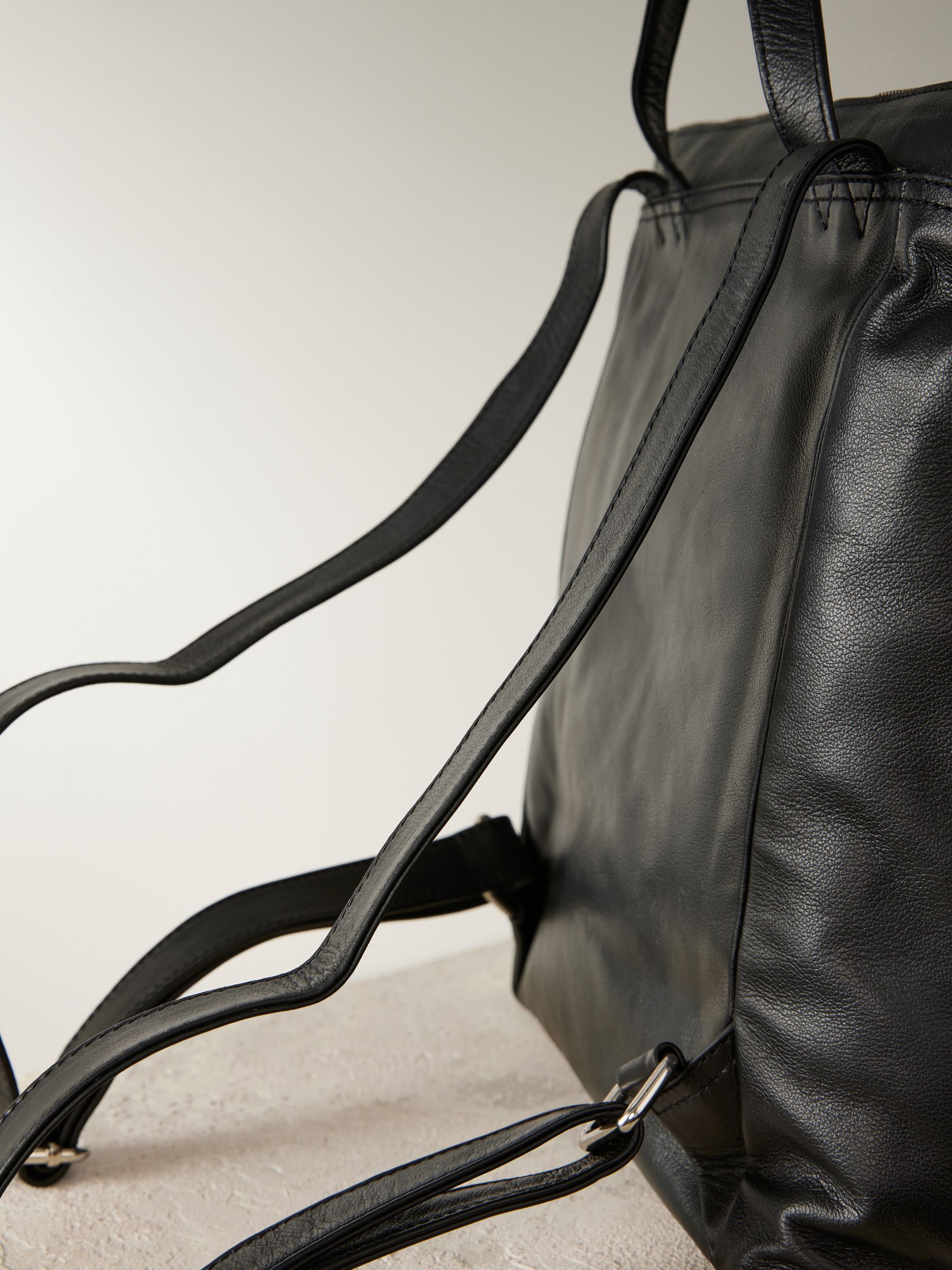 Buy Black Leather Zip Rucksack Bag from the Next UK online shop