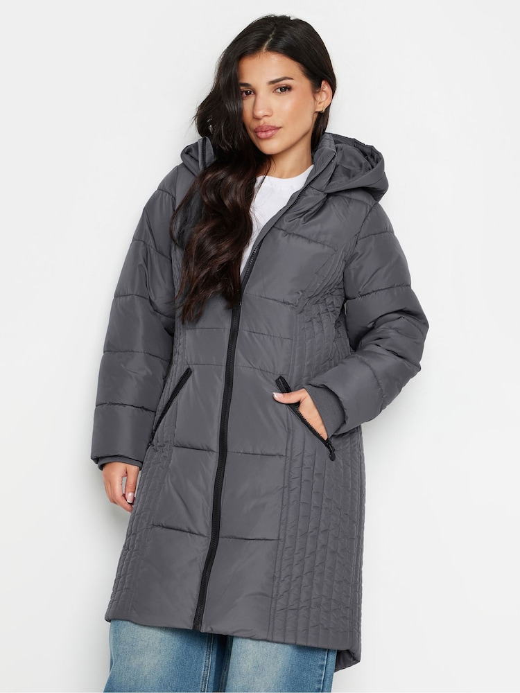 PixieGirl Petite Grey Sporty Mid Weight Padded Coat - Image 2 of 5