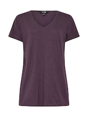 Long Tall Sally V-Neck Short Sleeve 100% Cotton T-Shirt 2 Pack - Imagen 6 de 7