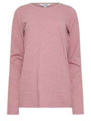 Long Tall Sally Pink Long Sleeve Scoop Neck 100% Cotton T-Shirt - Image 5 of 5