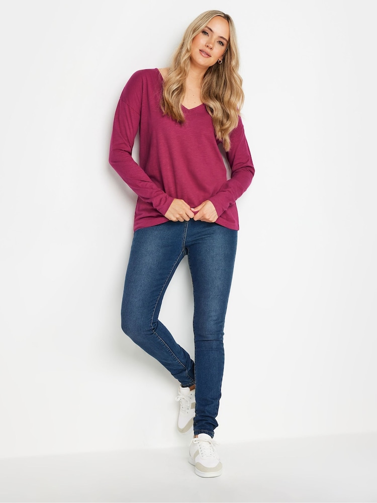 Long Tall Sally Pink Long Sleeve 100% Cotton T-Shirts 2 Pack - Image 4 of 8