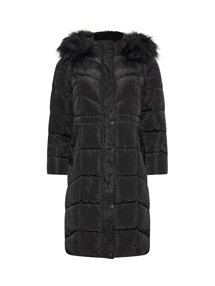 PixieGirl Petite Black Midi Padded 2-In-1 Coat - Image 5 of 5