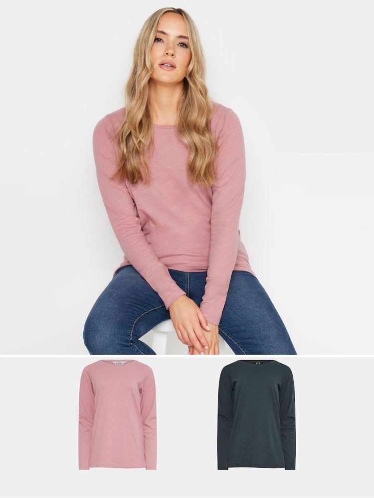 Pack de 2 camisetas de algodón 100 % y manga larga de Long Tall Sally - Imagen 1 de 8