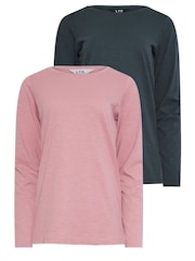 Pack de 2 camisetas de algodón 100 % y manga larga de Long Tall Sally - Imagen 6 de 8