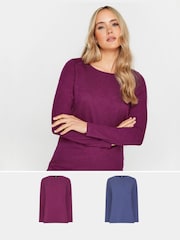 Long Tall Sally Scoop Neck 100% Cotton T-Shirts 2 Pack - Bild 1 von 8