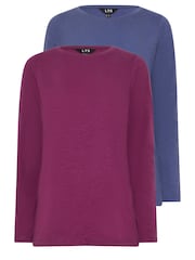 Long Tall Sally Scoop Neck 100% Cotton T-Shirts 2 Pack - Bild 6 von 8
