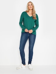 Long Tall Sally Langärmeliges T-Shirt mit V-Ausschnitt aus 100 % Baumwolle - Bild 3 von 5