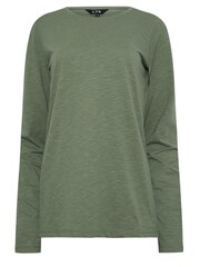 Long Tall Sally Green Long Sleeve Scoop Neck 100% Cotton T-Shirt - Image 5 of 5