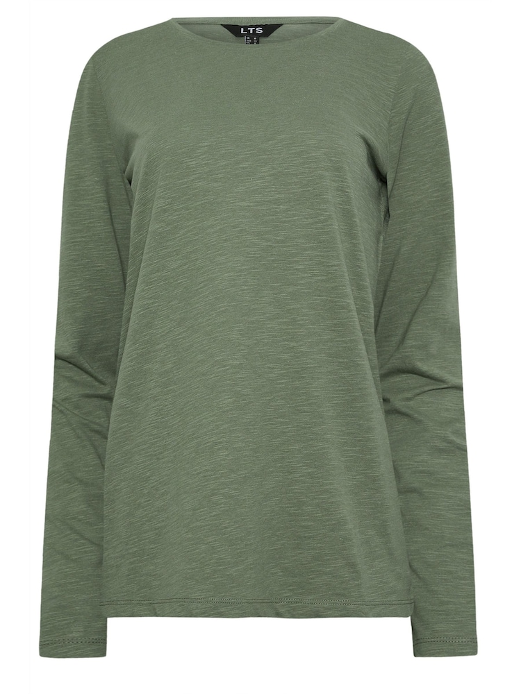Long Tall Sally Green Long Sleeve Scoop Neck 100% Cotton T-Shirt - Image 5 of 5 Long Tall Sally Green Long Sleeve Scoop Neck 100% Cotton T-Shirt - Image 5 of 5