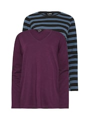 Pack de 2 camisetas de algodón 100 % y manga larga de Long Tall Sally - Imagen 6 de 8