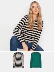 Pack de 2 camisetas de algodón 100 % y manga larga de Long Tall Sally - Imagen 1 de 8