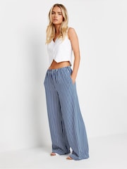 PixieGirl Petite Blue Stripe Wide Leg Trousers - Image 1 of 6